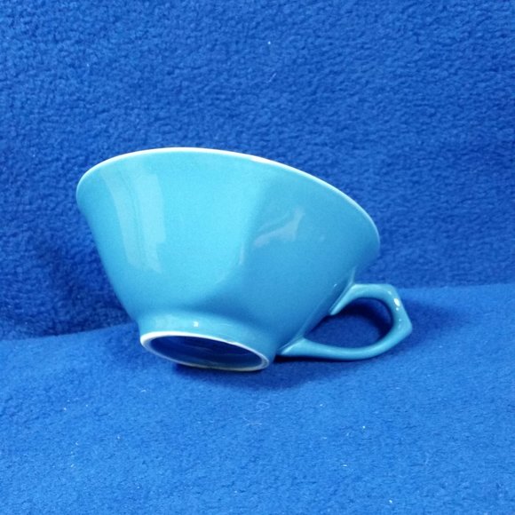 Vintage Mary Kay Blue Heart Shaped Tea Cup and Saucer 1980's Consultant Gift - Picture 5 of 10